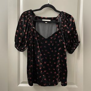 LOFT Floral Velvet Shirt